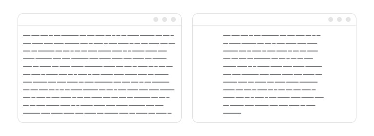 Width of the blocks of text must be between 45-75 characters long