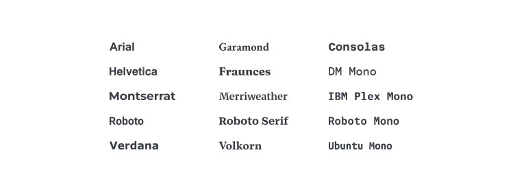 Modern typefaces Modern typefaces